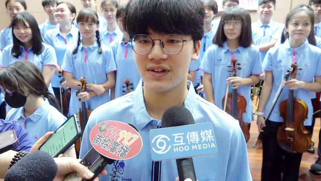 ▲青少年管弦樂團首席楊承鈞期待這次樂團可以表演得很好,在國際讓大家看到彰化。(記者林明佑攝)