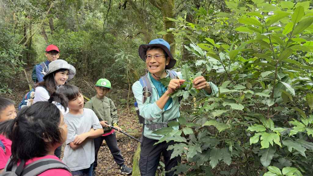 ▲在登山過程中，小朋友沿途認識戶外植物與稜線地形，不只挑戰小朋友體能，也增長戶外知識，山野教育豐富孩子的學習視野。（記者林明佑翻攝）