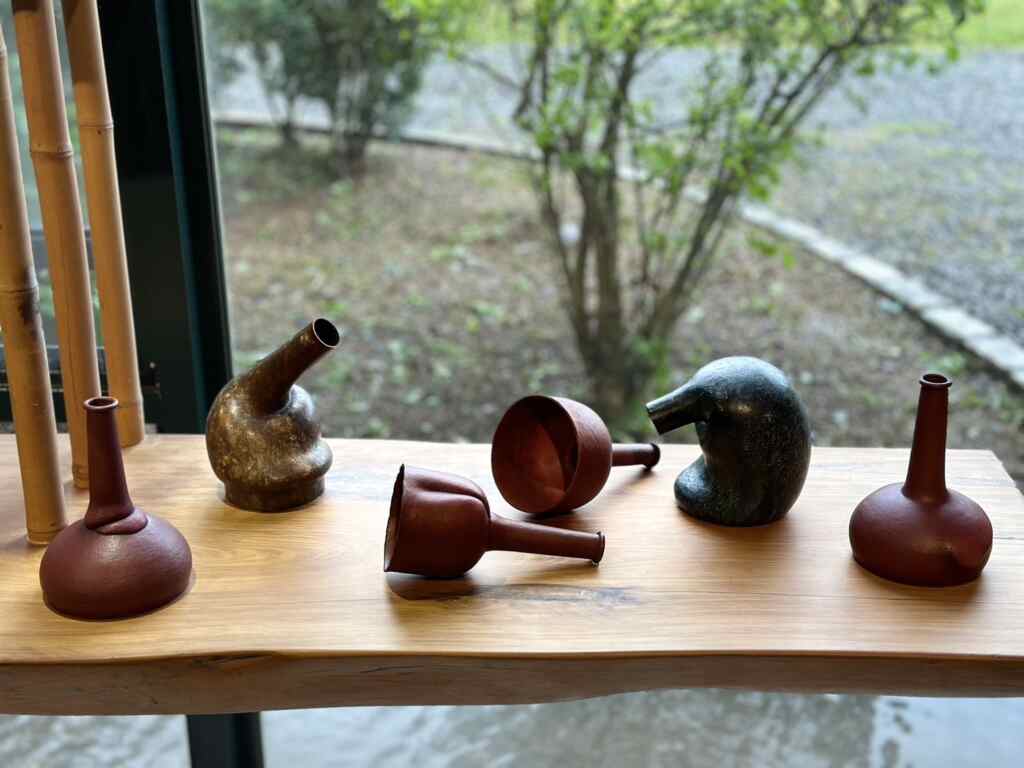 ▲三芝金工藝術家江郁航展出作品 