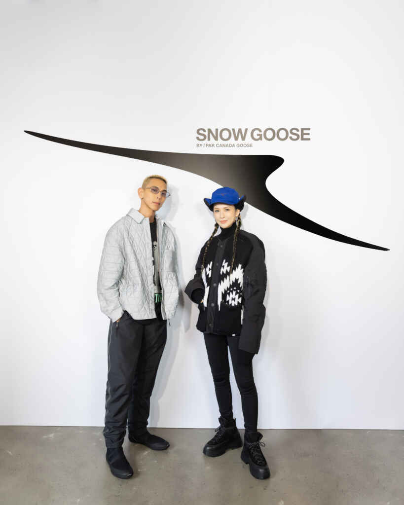 : ▲ 個性穿搭指標「魏如昀及潮流金童楊艾倫 穿著Snow Goose by Canada Goose品, 演繹冬季可帥氣、營造出風格獨具的冬服造型。