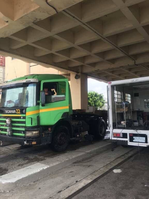 中櫃公司無牌柴油曳引車排煙檢測