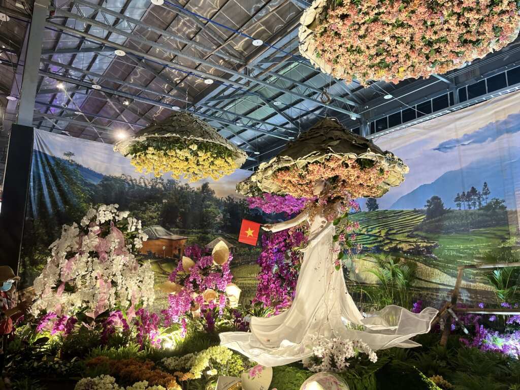 「原生詠嘆」則透過聲音與光影裝置，搭配懸掛蘭花與水霧微風，營造靜謐而生動的空間，讓民眾感受蘭花與環境共鳴的生命力。