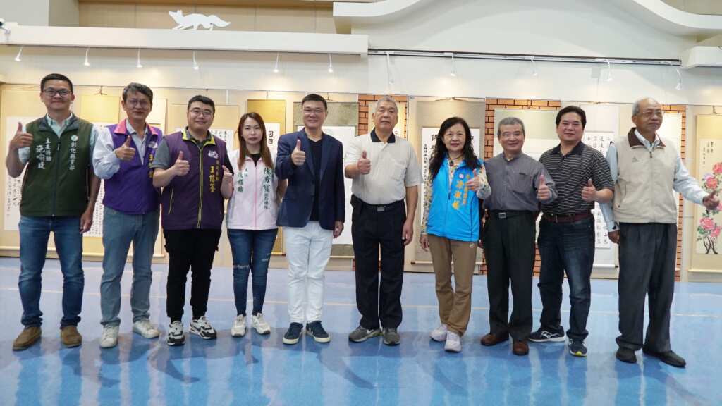 ▲鹿港鎮長許志宏誠摯邀請大家前來欣賞交流,品味傳統詩書畫之美並細細咀嚼體會箇中風雅韻味。(記者林明佑攝)
