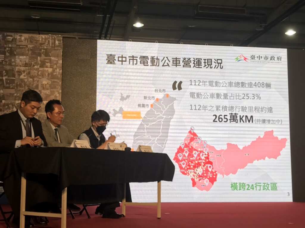 ▲ 台中市政府交通局在以往的研討會中分享電動公車減碳成效,今年將分享全多項智慧交通政策如何讓市民受惠。(記者林明佑翻攝)