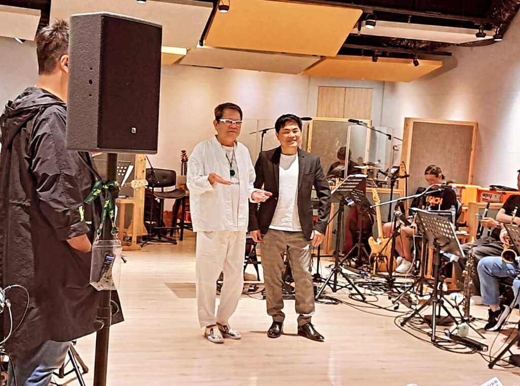 ▲鄭進一與蘇明淵首參戰藍寶石先曝光曲目，鄭進一自爆罹癌。（楊珊雯拍攝）