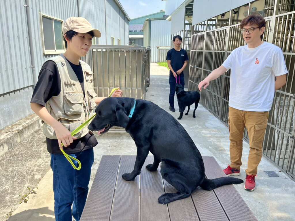 警犬於注射台上乖乖等待打疫苗