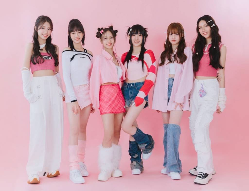 ▲幽靈水晶成員從左起子瑄、子秦、蔡菜、芝婷、昀靚、書蘊。(踢帕娛樂提供)