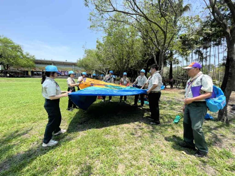 ▲中彰投苗新任及候用校長童軍輔導人員木章訓練於4月30日至5月3日在溪州公園辦理。（彰化縣政府提供）