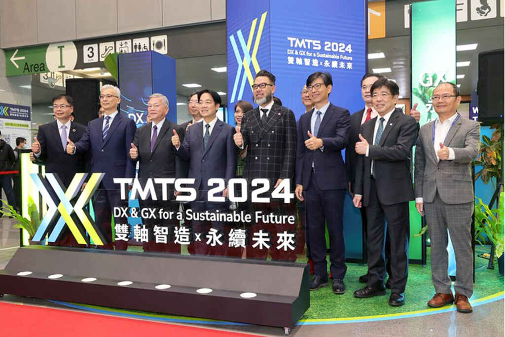 ▲賴清德德副總統出席台灣國際工具機展，期盼業者與政府共同合作、攜手努力，一起朝淨零轉型、數位轉型的國家目標邁進，也讓我國工具機產業更上一層樓。（總統府提供）