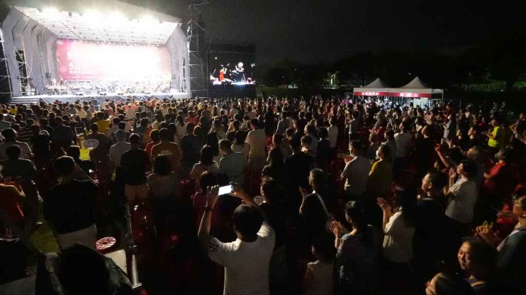 ▲台北愛樂管弦樂團戶外音樂會精采無比,現場民眾超過3,000人。(彰化縣政府提供)