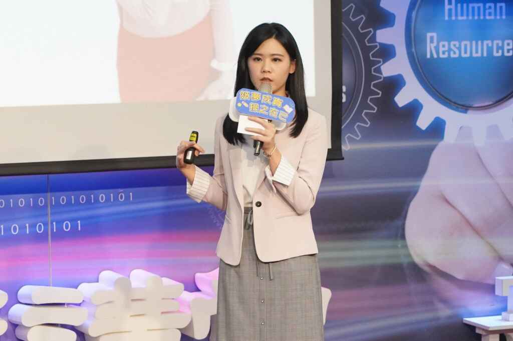 ▲中天主播孫怡琳鼓勵大葉大學學生培養國際觀。(大葉大學提供)