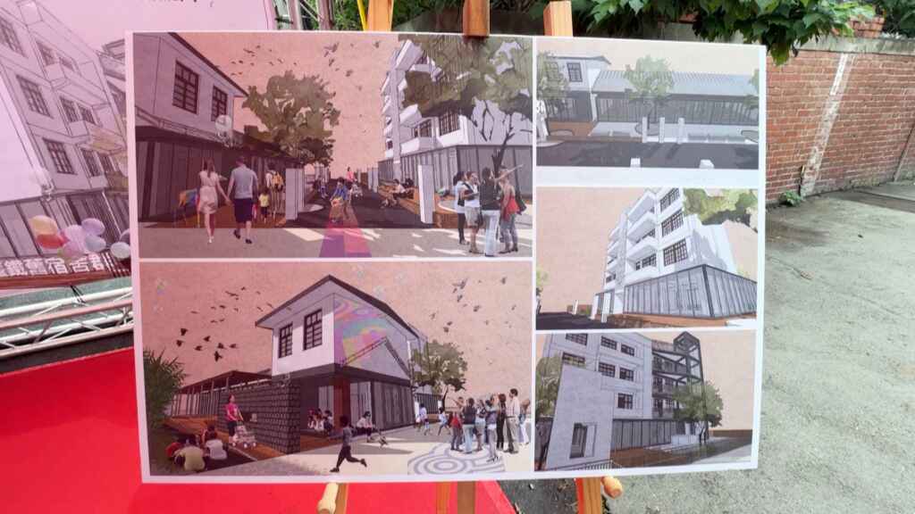 ▲彰化臺鐵舊宿舍群三棟歷史建築修復完工的模擬3D圖。(記者林明佑攝)