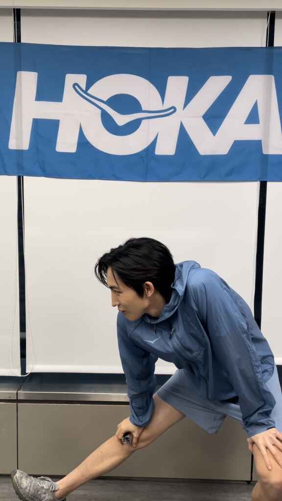 ▲黃宏軒熱身(楊小雯拍攝)
