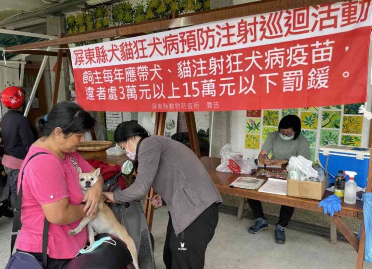 ▲屏東縣動物防疫所呼籲，每年應該替家中飼養的犬貓或食肉目動物完成狂犬病疫苗注射。（屏東縣政府提供）